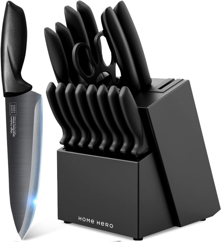 Home Hero Ultra-Sharp Stainless Steel Kitchen Knife Set – Chef Knives Set 5 dfd